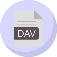 DAV File Format Flat Bubble Icon vector