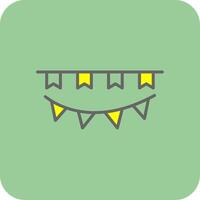 Bunting Filled Yellow Icon vector