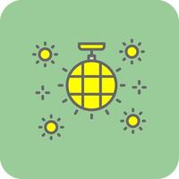 Disco Ball Filled Yellow Icon vector