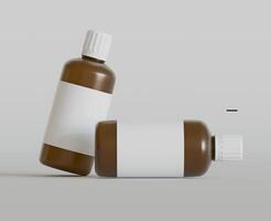medicina botella Bosquejo marrón color realista hacer foto