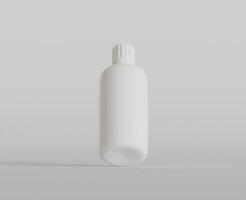 blanco blanco redondo suplementos, medicina botella con negro estriado tapa para belleza o sano producto. aislado en blanco antecedentes con sombra. Listo a utilizar para paquete diseño. ilustración. foto