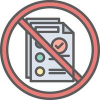 prohibido firmar línea lleno ligero icono vector