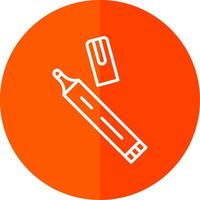 Pen Line Red Circle Icon vector