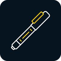 Pen Line Red Circle Icon vector
