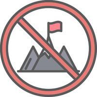 Prohibited Sign Line Filled Light Icon vector