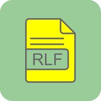 RLF File Format Filled Yellow Icon vector