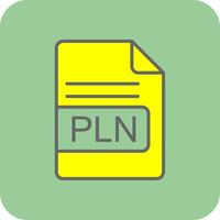 PLN File Format Filled Yellow Icon vector