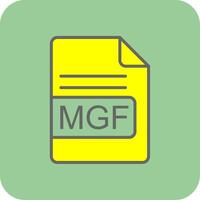 MGF File Format Filled Yellow Icon vector