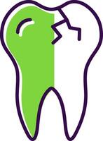 Broken Tooth filled Design Icon vector