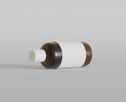 Medicine bottle mockup brown color realistic render photo