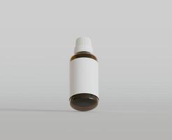 Dropper Bottle Mock-Up - Blank Label on white or bright background photo