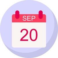 September Flat Bubble Icon vector