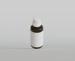 Dropper Bottle Mock-Up - Blank Label on white or bright background photo