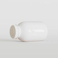 White plastic supplement or medicine mockup 3d rendering illustration photo