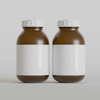 medicina píldora botella aislado en un blanco antecedentes 3d representación ilustración foto