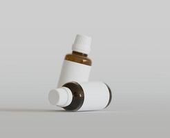 Dropper Bottle Mock-Up - Blank Label on white or bright background photo