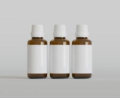 Dropper Bottle Mock-Up - Blank Label on white or bright background photo