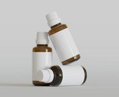 Dropper Bottle Mock-Up - Blank Label on white or bright background photo