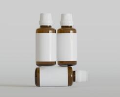 Dropper Bottle Mock-Up - Blank Label on white or bright background photo