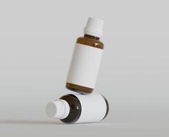 Dropper Bottle Mock-Up - Blank Label on white or bright background photo