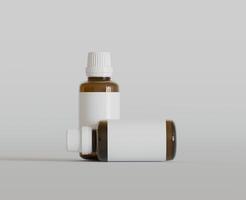 Dropper Bottle Mock-Up - Blank Label on white or bright background photo