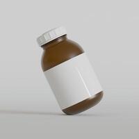 Medicine pill bottle isolated on a white background 3D rendering illustration photo