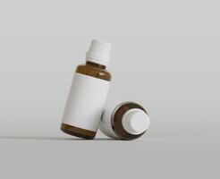 Dropper Bottle Mock-Up - Blank Label on white or bright background photo