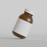 medicina píldora botella aislado en un blanco antecedentes 3d representación ilustración foto