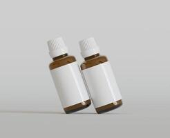 Dropper Bottle Mock-Up - Blank Label on white or bright background photo