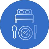 Bed And Breakfast Flat Bubble Icon vector