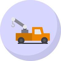 Tow Truck Flat Bubble Icon vector