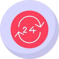 24 Hour Clock Flat Bubble Icon vector