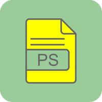 PS File Format Filled Yellow Icon vector