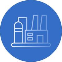 Oil Refininery Flat Bubble Icon vector