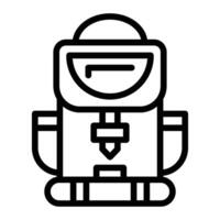 Backpack Line Icon Design vector