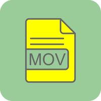 MOV File Format Filled Yellow Icon vector
