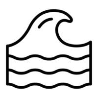 Tides Line Icon Design vector