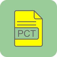 PCT File Format Filled Yellow Icon vector