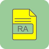 RA File Format Filled Yellow Icon vector