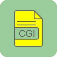 CGI File Format Filled Yellow Icon vector