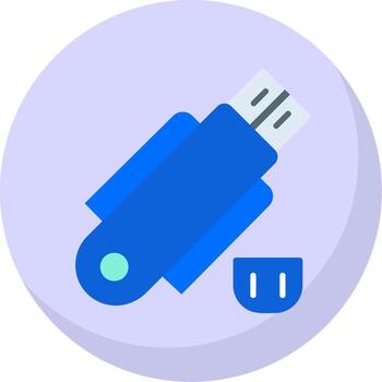 Pendrive Flat Bubble Icon vector