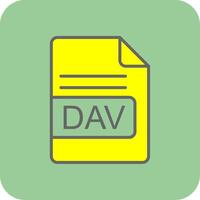 DAV File Format Filled Yellow Icon vector