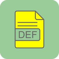 DEF File Format Filled Yellow Icon vector