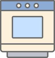 Oven Line Filled Light Icon vector