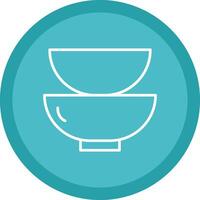 Dishes Line Multi Circle Icon vector