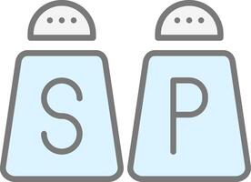 Salt And Pepper Line Filled Light Icon vector