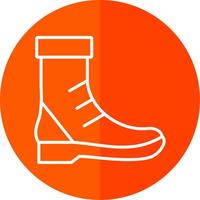 Boot Line Red Circle Icon vector