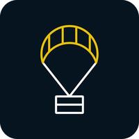 Paragliding Line Red Circle Icon vector