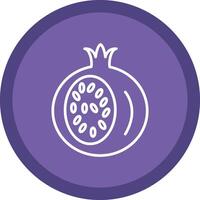 Pomegranate Line Multi Circle Icon vector