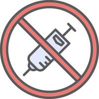 Prohibited Sign Line Filled Light Icon vector